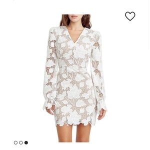 White Lace Long Sleeve Dress